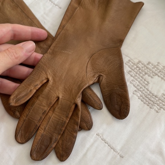 Vintage 1950s Italian lamb Genuine Leather Gloves - Picture 3 of 7